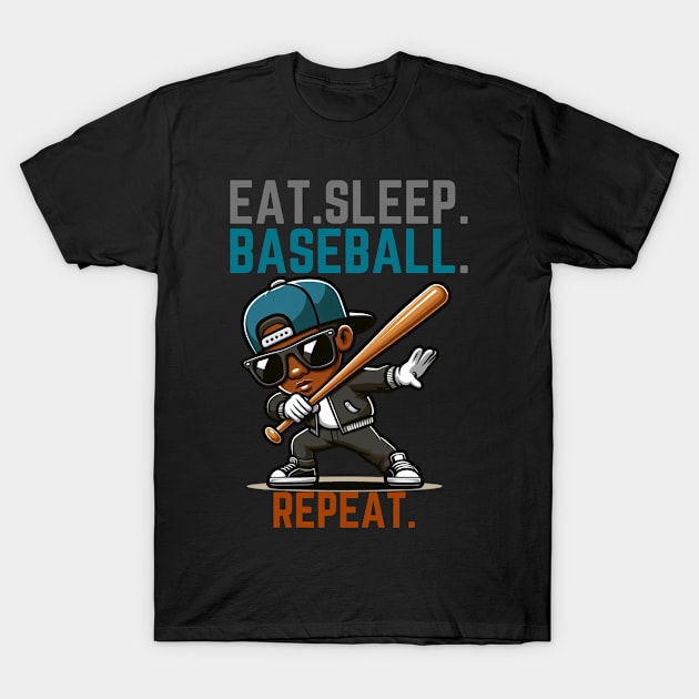 Dabbing boys sunglasses Eat Sleep Baseball Repeat girls kid gift T-Shirt by MetAliStor ⭐⭐⭐⭐⭐